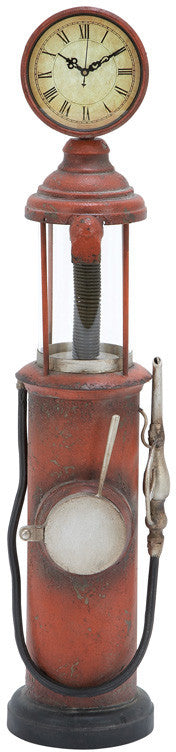 Benzara 55964 Free Standing Floor Clock As A Vintage Gas Pump