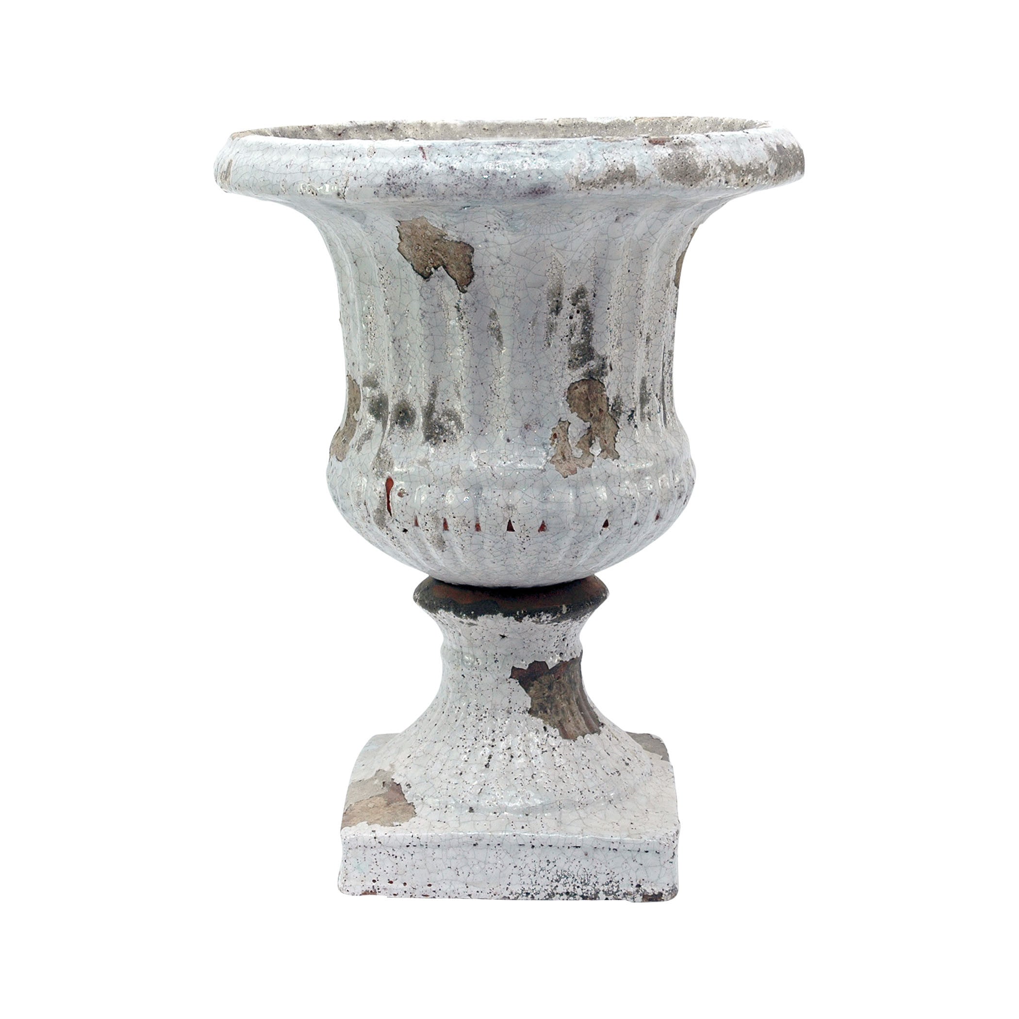 Pomeroy Pom-563034 Castleton Collection Antique White Crackle Finish Vase/urn