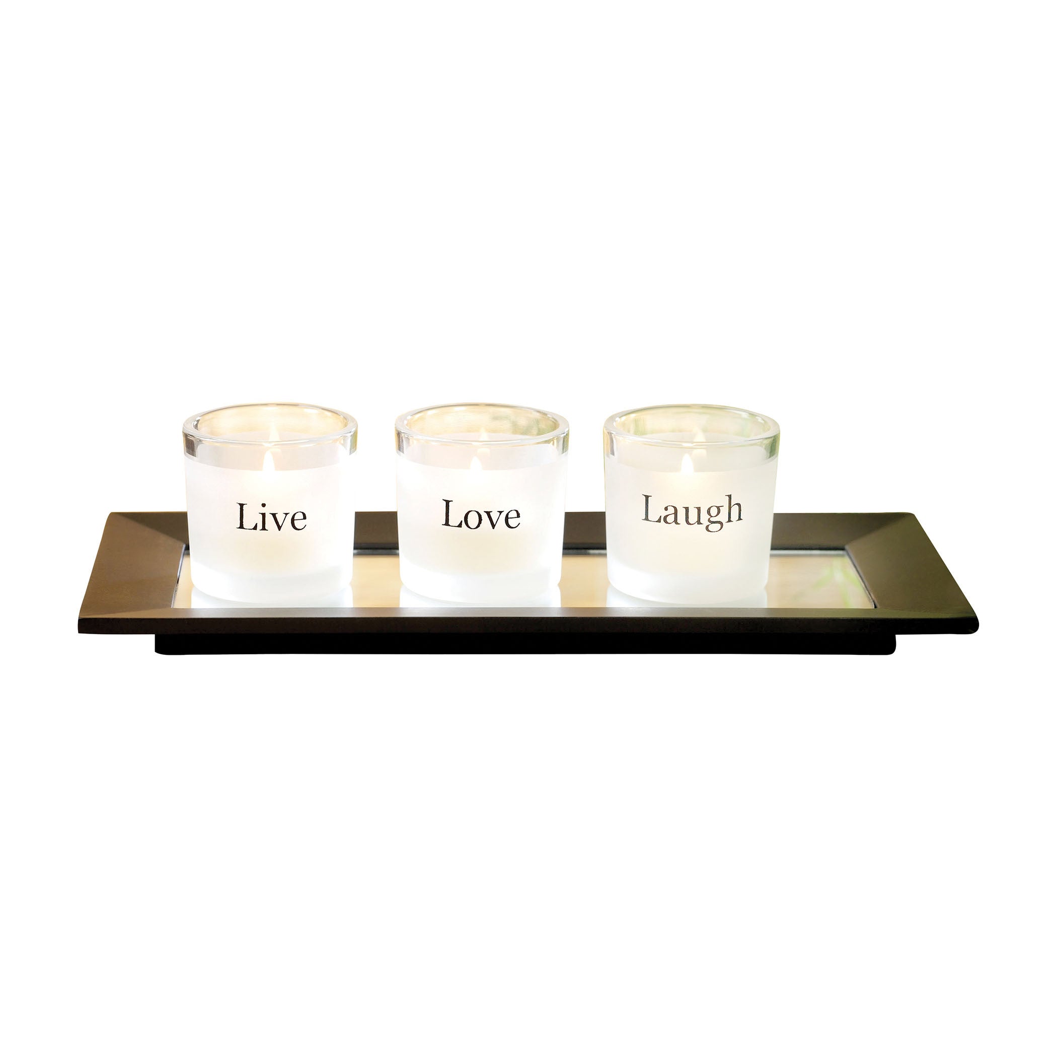 Pomeroy Pom-571343 Sentiments Collection Black,clear,frosted Finish Candle/candle Holder