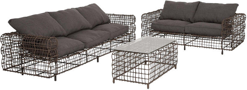 Bayden Hill +metal Vinyl Sofa S/3 94", 63", 39"w