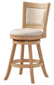 Boraam 76624 24" Melrose Counter Stool, White-wash Wire-brush And Ivory