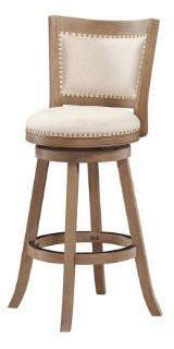 Boraam 76629 29" Melrose Barstool, White-wash Wire-brush And Ivory