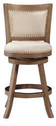 Boraam 76524 24" Melrose Counter Stool, Driftwood Gray Wire-brush And Ivory