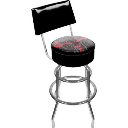 Adg Source Hunt1100-sk Hunt Skull Padded Swivel Bar Stool With Back