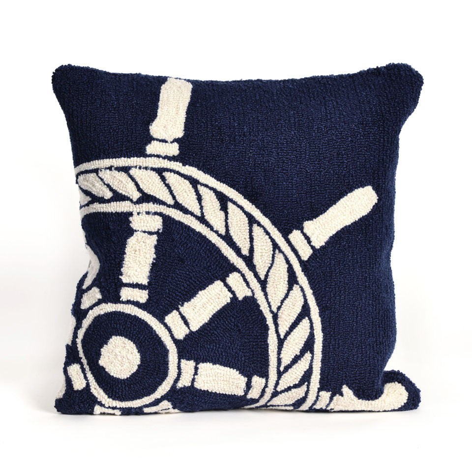 Trans-ocean Imports 7fp8s145633 Frontporch Collection Navy Finish Pillow