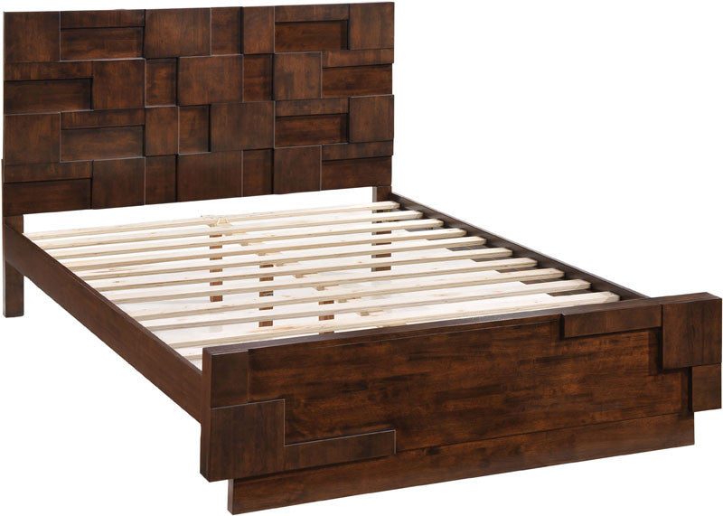 Zuo Modern 800302 San Diego Queen Bed Color Walnut Rubberwood Finish