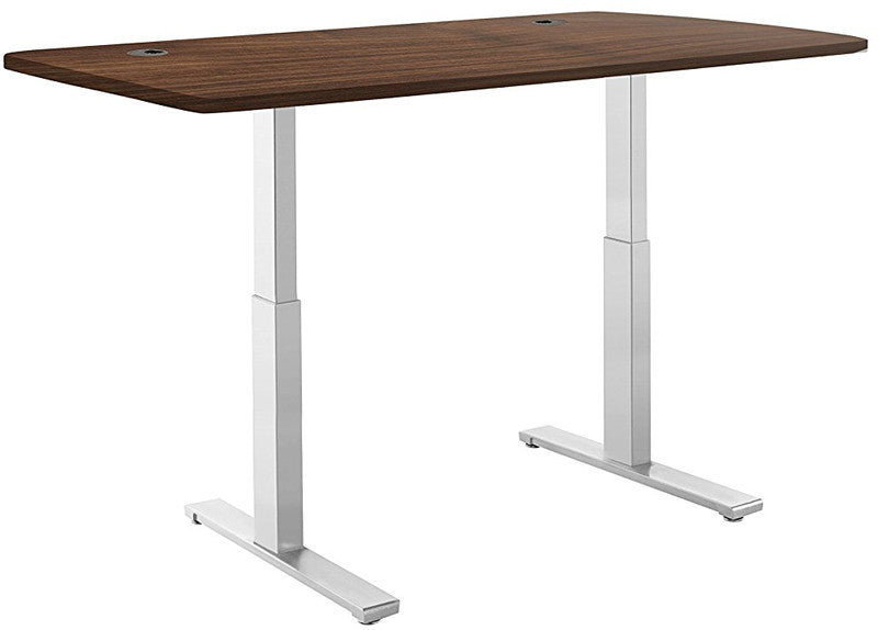 Vifah A56-a10 Smartdesk Standing Desk With Electric Adjustble Height 28 - 46 Inches, Grey Single Motor Frame - Walnut Classic Table Top Size 53" X 30