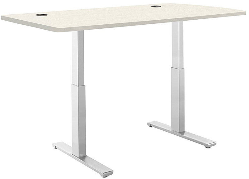 Vifah A56-a11 Smartdesk Standing Desk With Electric Adjustble Height 28 - 46 Inches, Grey Single Motor Frame - Oak Classic Table Top Size 53" X 30"