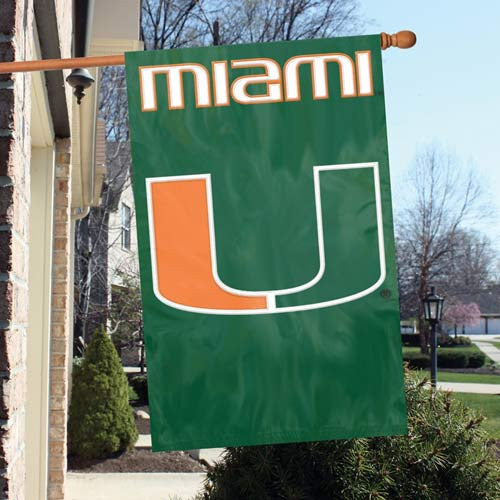 The Party Animal, Inc. Afmia Miami Hurricanes Appliqué Banner Flag