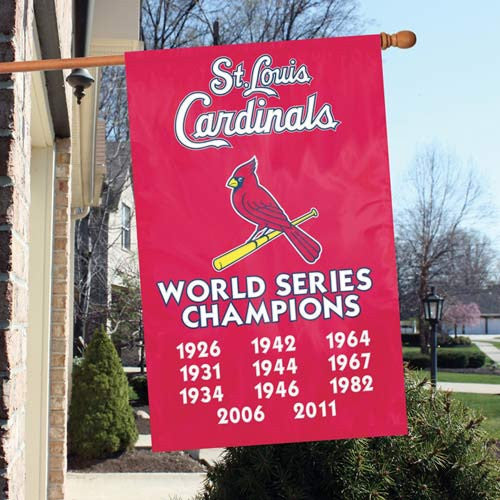 The Party Animal, Inc. Afscc St. Louis Cardinals Appliqué Banner Flag 11 Time World Champions