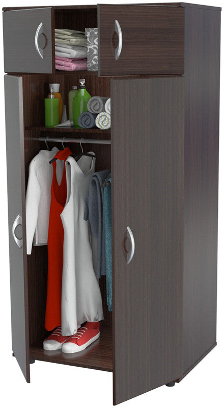 Inval America Am-5323 Espresso-wengue Finish Two Door Two Drawer Wardrobe/armoire