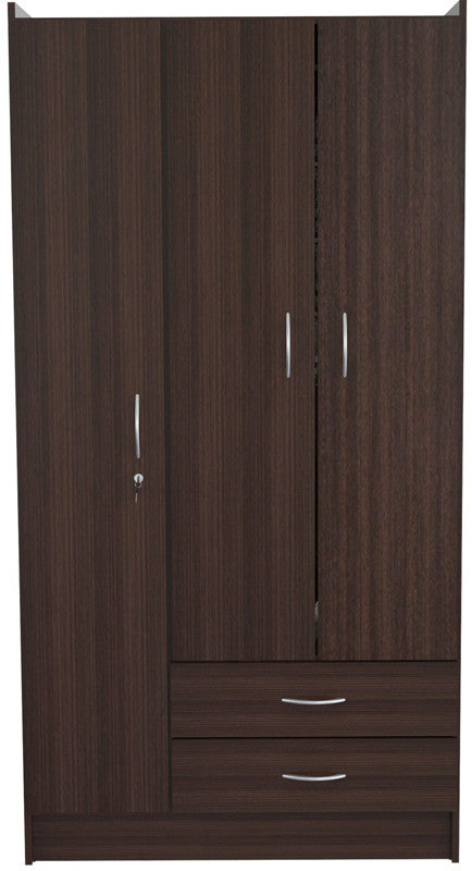 Inval America Am-b223 Espresso-wengue Finish Three Door Wardrobe/armoire