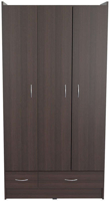 Inval America Am-b623 Espresso-wengue Finish Three Door 2 Drawer Wardrobe/armoire