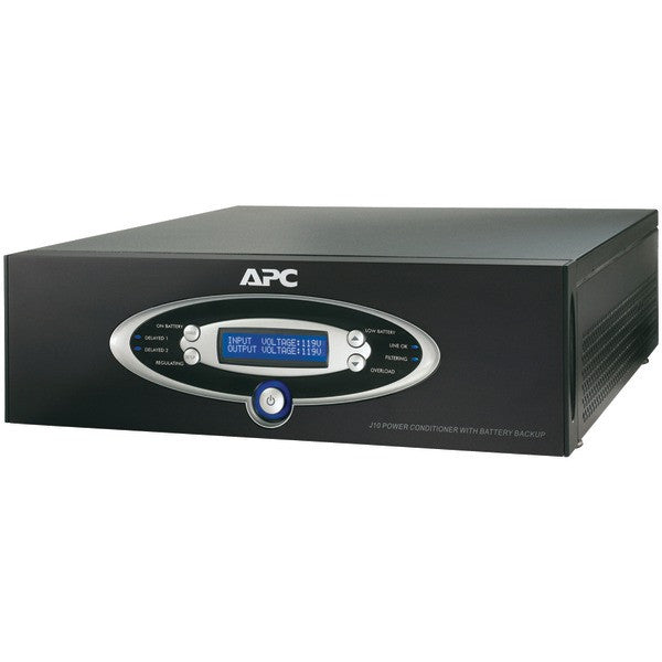 Apc J10blk 12-outlet J-type Power Conditioner With Battery Backup (black; 3,200 Joules; 1,000va; 600 Watts)