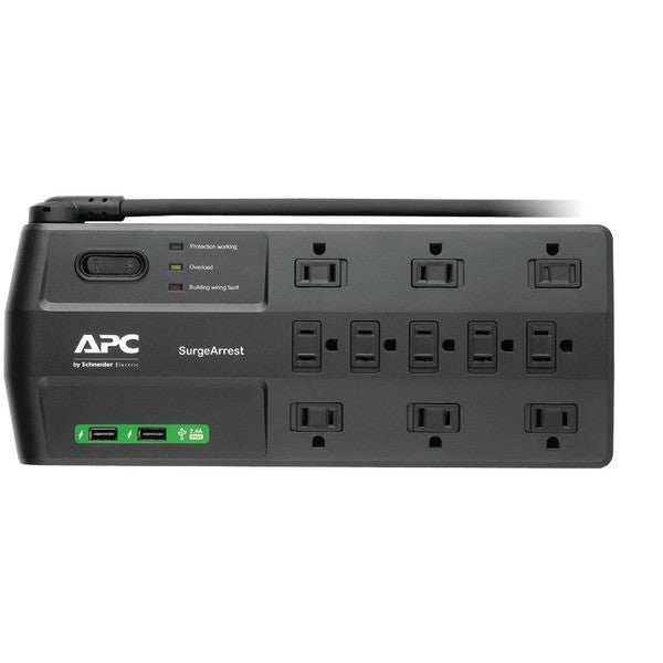 Apc P11u2 11-outlet Surgearrest Surge Protector With 2 Usb Charging Ports