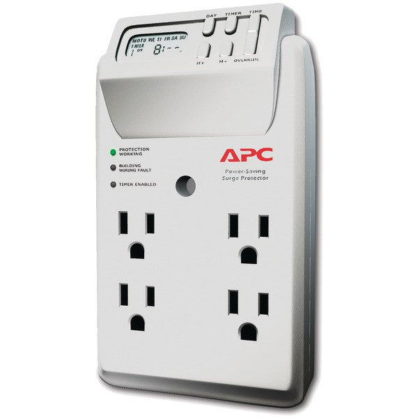 Apc P4gc 4-outlet Energy-saving Surge Protector Wall Tap With Lcd Timer