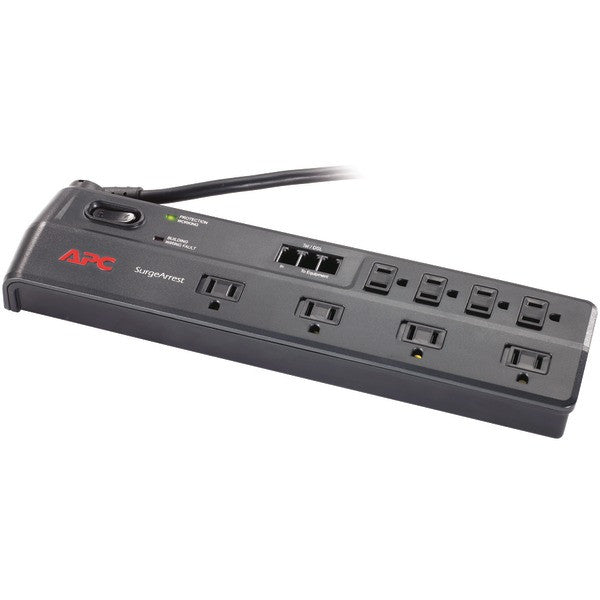 Apc P8t3 8-outlet Essential Surgearrest Surge Protector (telephone Protection)