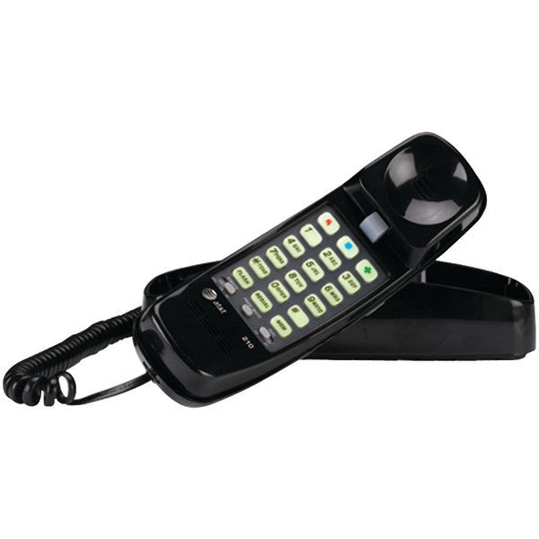 At&t Attml210b Corded Trimline Phone With Lighted Keypad (black)