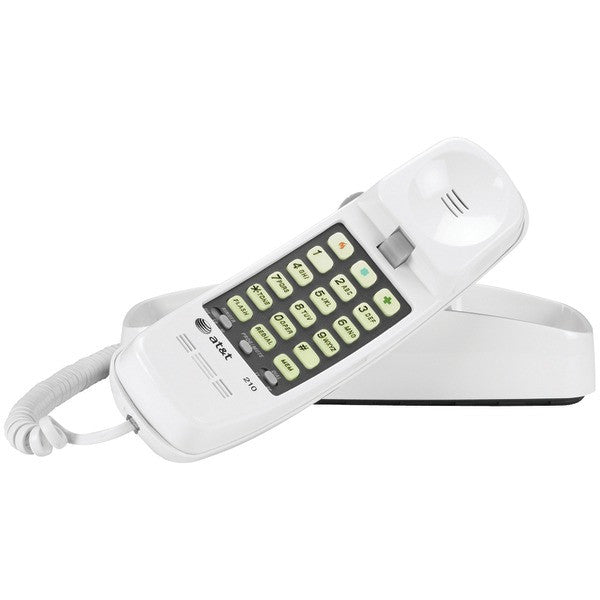 At&t Attml210w Corded Trimline Phone With Lighted Keypad (white)