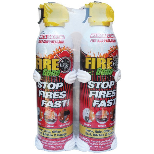 Fire Gone 2-fg-7209 Fire Gone Suppressants With Bracket, 2 Pk