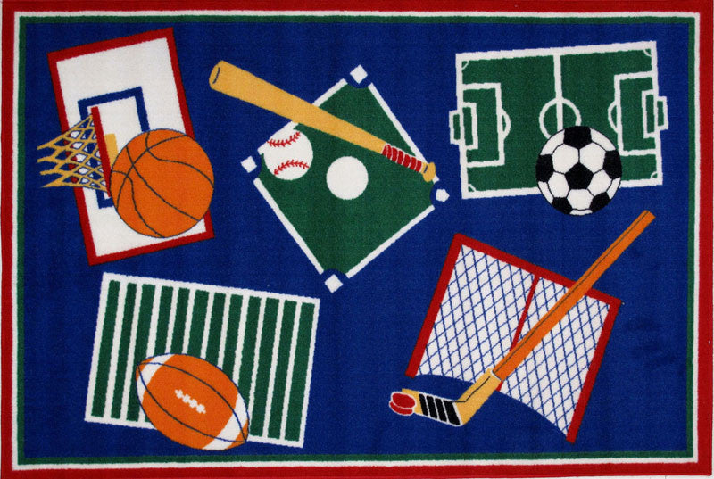 Fun Rugs Bbb-001 3958 Fun Time Collection Sports A Rama Multi-color - 39 X 58 In.