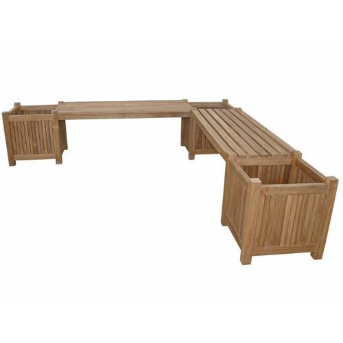 Anderson Teak Bh-7121pl Planter Bench (2 Bench + 3 Planter Box)