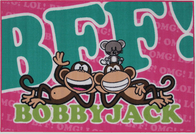Fun Rugs Bj-23 1929 Bobby Jack Collection Bff-text Multi-color - 19 X 29 In.