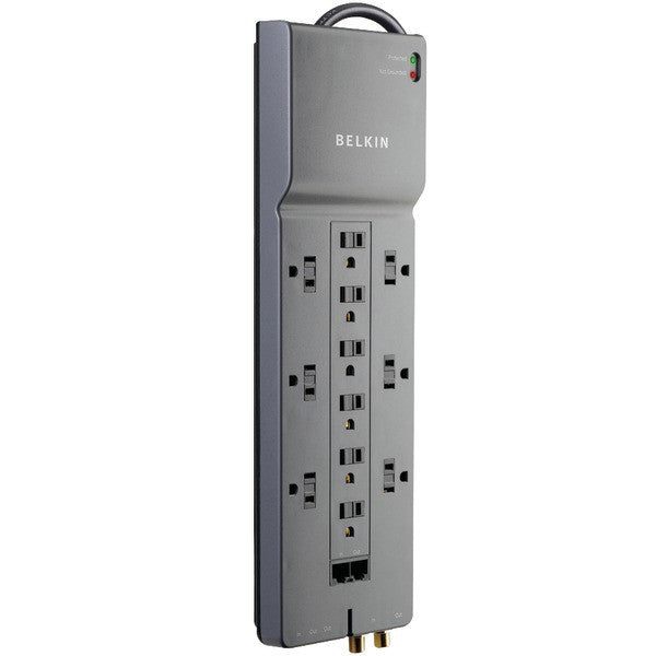 Belkin Be112234-10 Home/office Surge Protector (12-outlet; 1-in/2-out Telephone/modem Protection; Rj45 & Coaxial Protection)