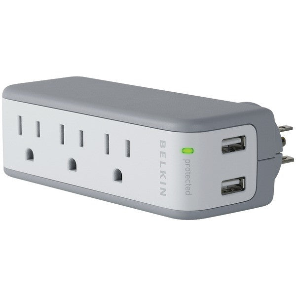 Belkin Bz103050qtvl 3-outlet Mini Surge Protector With 2 Usb Ports