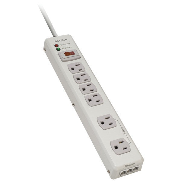 Belkin F9h620-06-mtl 6-outlet Metal Surge Protector