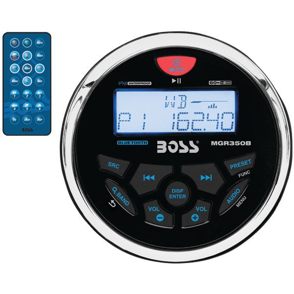 Boss Audio Systems Mgr350b Marine-gauge In-dash Mechless Am/fm Receiver With Bluetooth