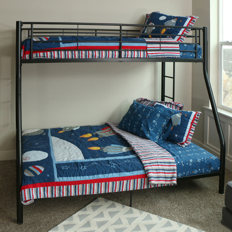 Walker Edison Btodbl Twin Over Full Metal Bunk Bed - Black