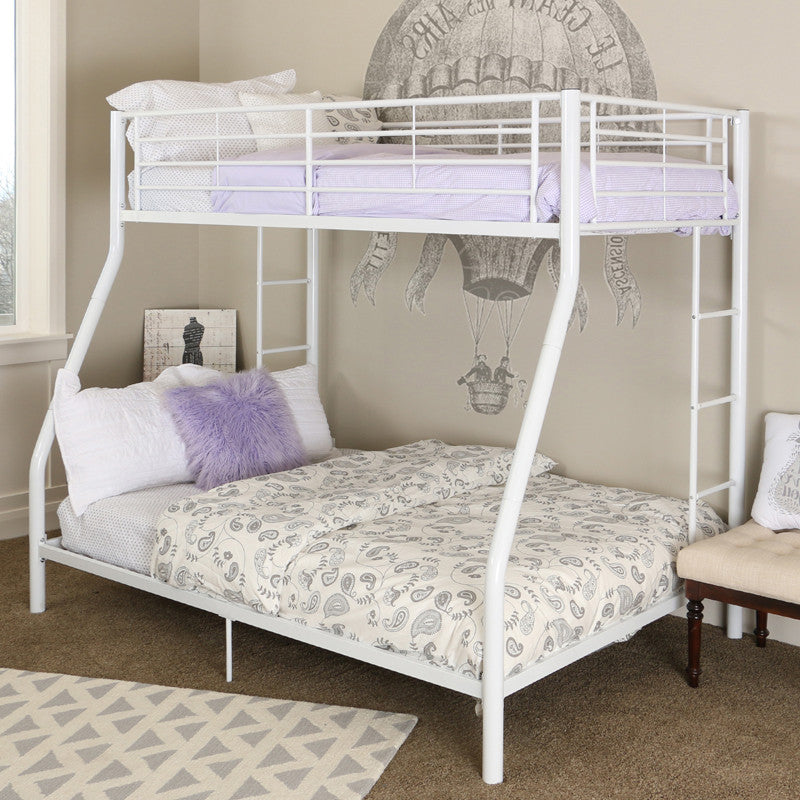 Walker Edison Btodwh Twin Over Full Metal Bunk Bed - White