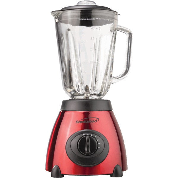 Brentwood Appliances Jb-810 5-speed Blender With Stainless Steel Base & Glass Jar (red)