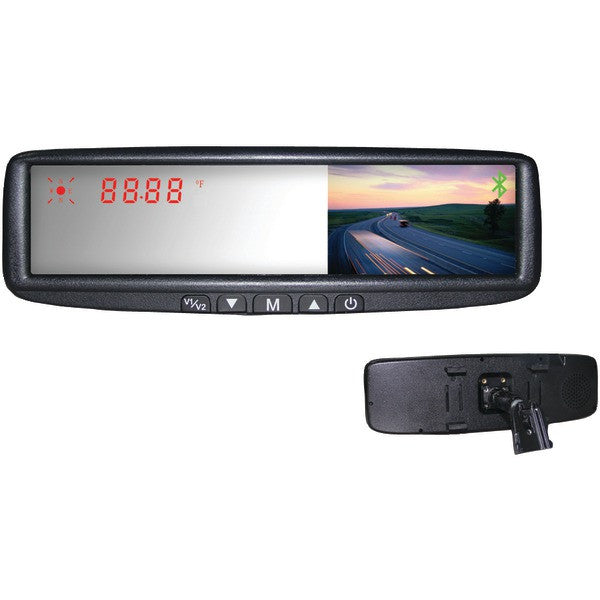 Boyo Vision Vtb45m 4.3" Digital Lcd Mirror Monitor With Dual-mounting Solution, Bluetooth, Fm Transmitter & Compass