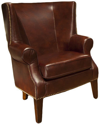 Element Home Furnishing Cam-sc-rais-1-nh7306 Camden Top Grain Leather Accent Chair In Raisin