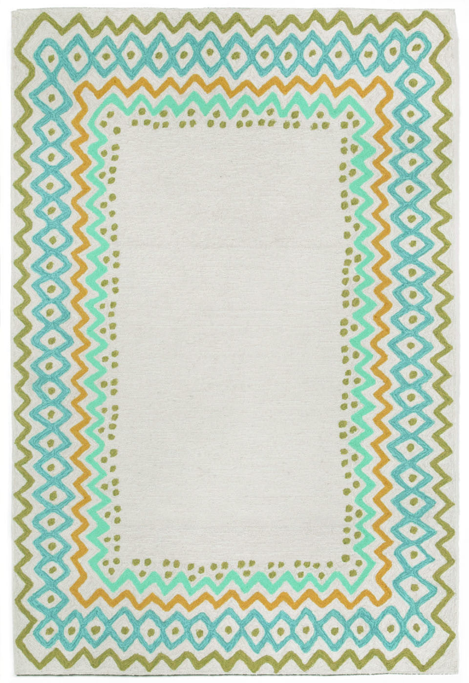 Trans-ocean Imports Cap71160706 Capri Collection Blue Finish Everywear Rug