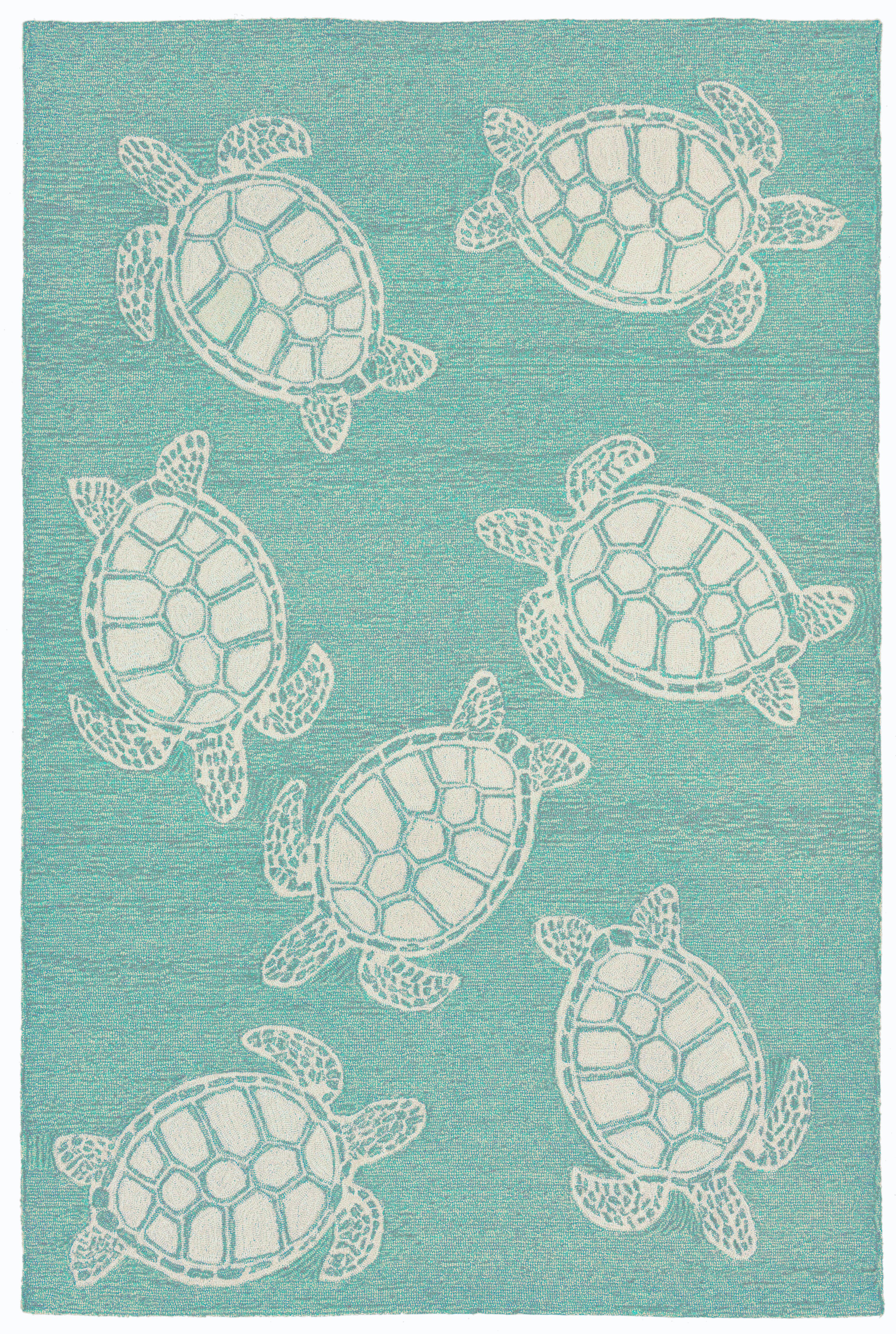 Trans-ocean Imports Cap46163404 Liora Manne Capri Turtle Indoor/outdoor Rug Blue 42"x66"