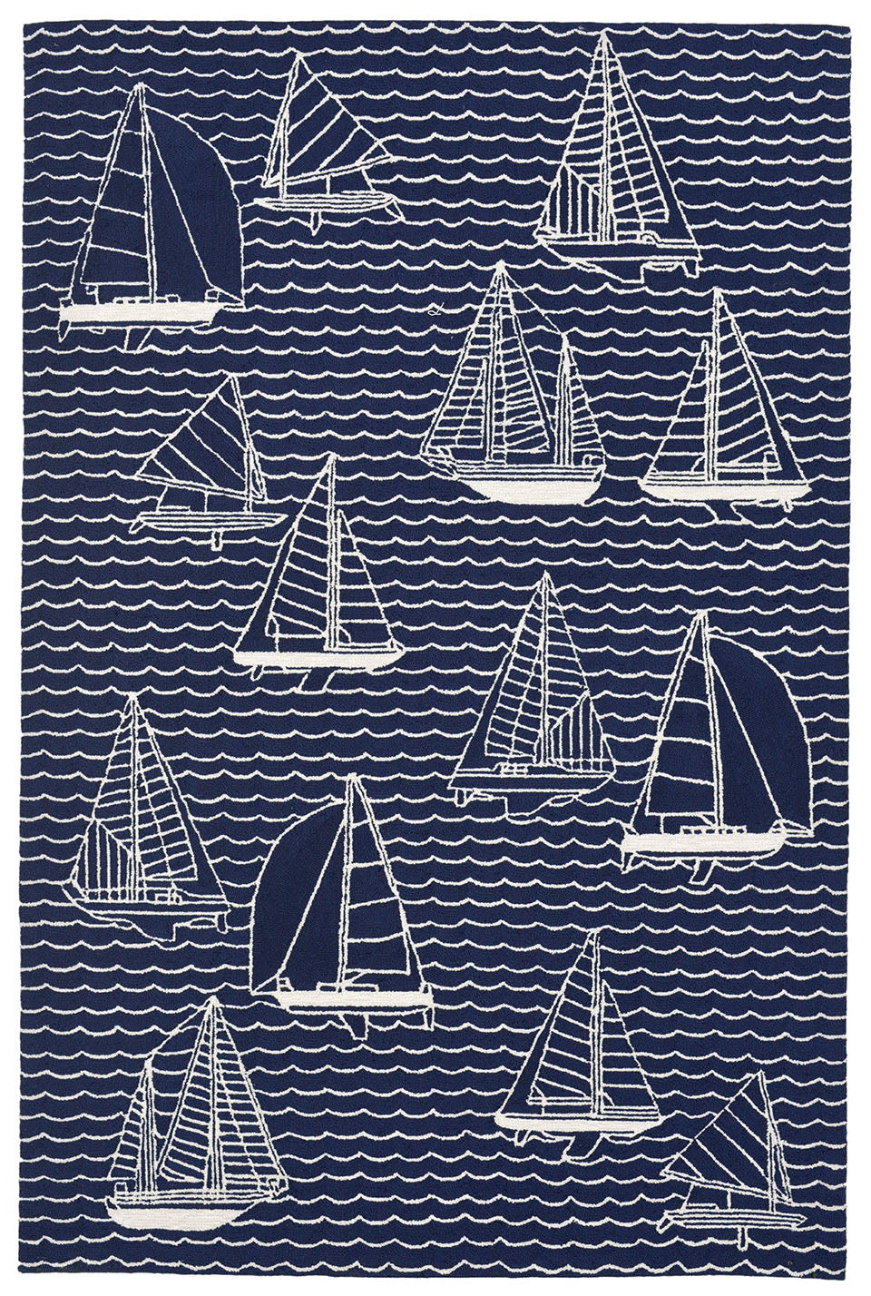 Trans-ocean Imports Cap46167333 Liora Manne Capri Sails Indoor/outdoor Rug Navy 42"x66"