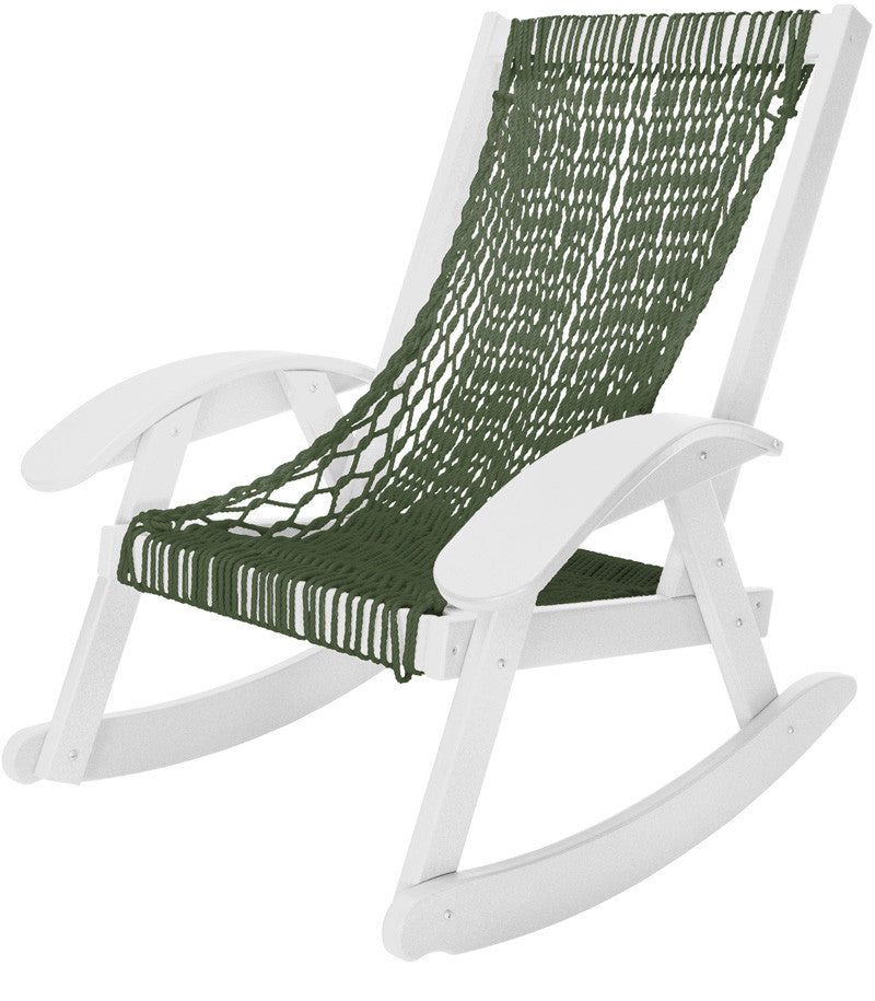 Pawleys Island Hammocks Ccsrgwh Coastal Duracord White Rocker-green Rope (w 31.5 X H 36.5 In.)