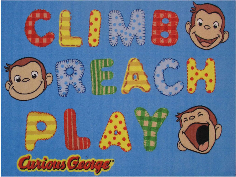 Fun Rugs Cg-02 5178 Curious George Collection George Climb, Reach,play Multi-color - 51 X 78 In.