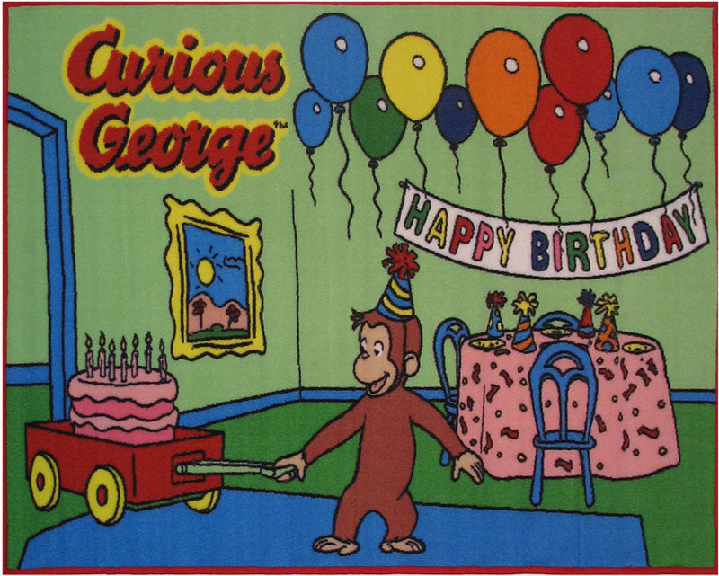 Fun Rugs Cg-03 5178 Curious George Collection Birthday Multi-color - 51 X 78 In.