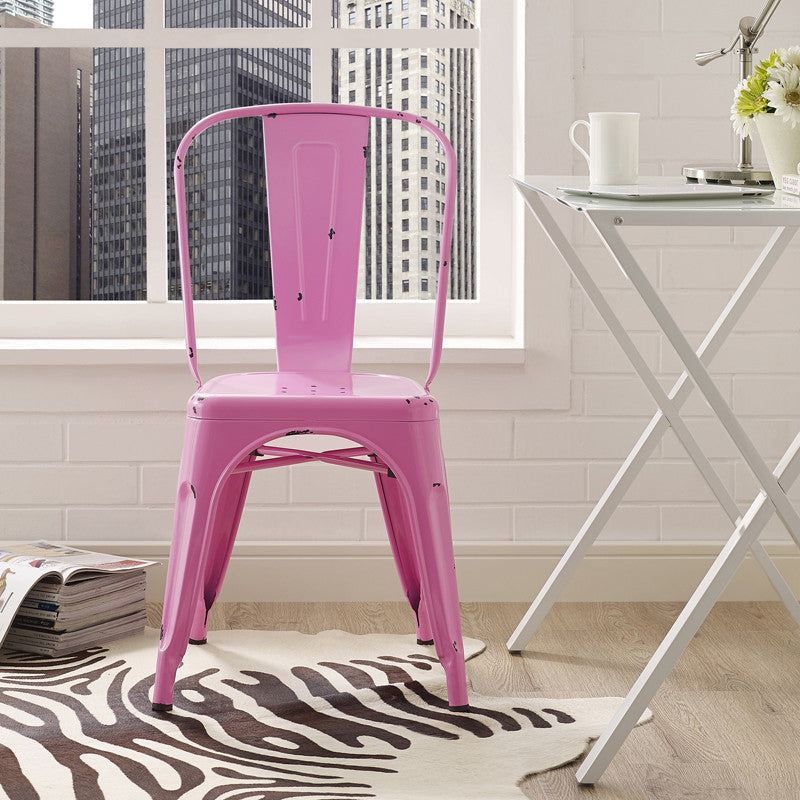 Walker Edison Ch33mcpk Metal Café Chair - Bubble Gum Pink