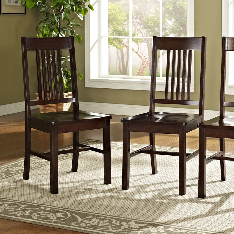 Walker Edison Chm2cno Cappuccino Wood Dining Chairs, Set Of 2