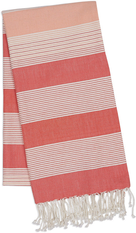 Design Imports Cosd35116 Coral Stripe Fouta Towel