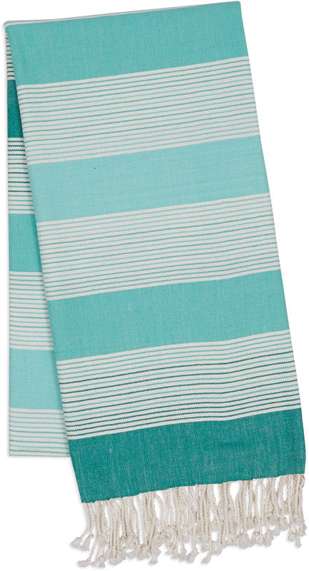 Design Imports Cosd35117 Aqua Stripe Fouta Towel