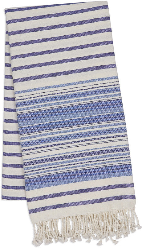 Design Imports Cosd35118 Indigo Stripe Fouta Towel