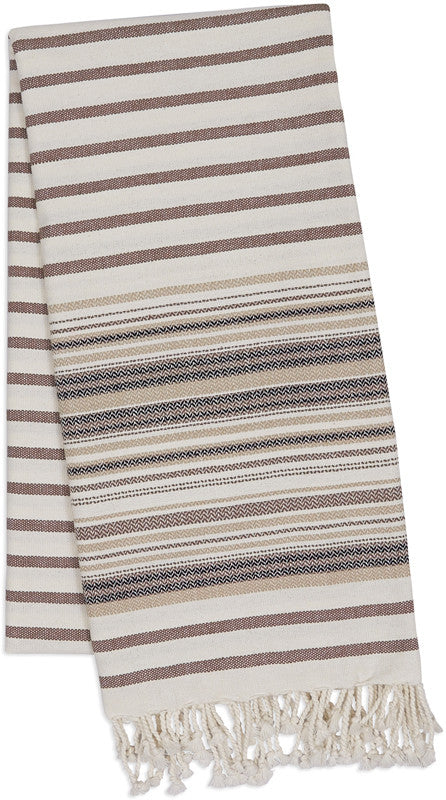 Design Imports Cosd35119 French Taupe Stripe Fouta Towel
