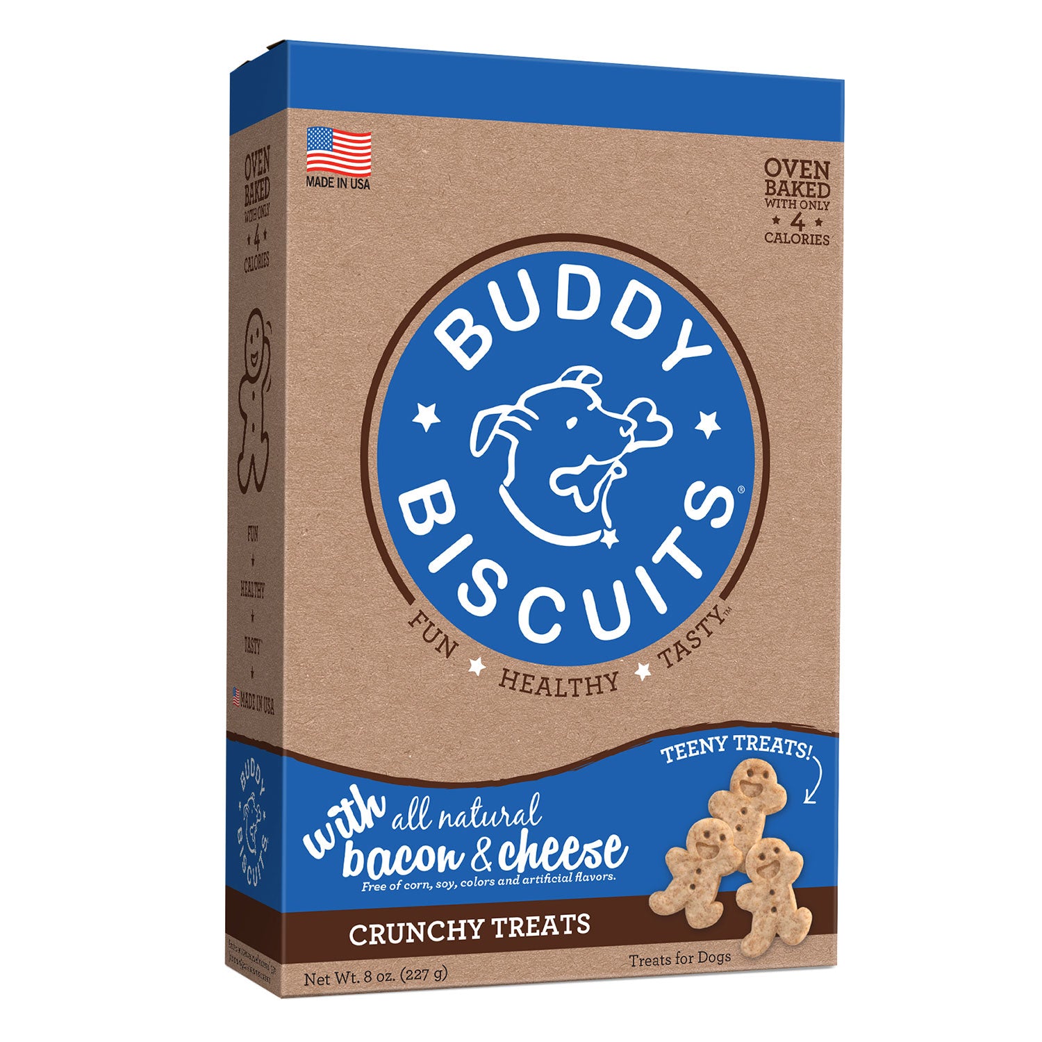 Buddy Biscuits Cs-12230 Original Oven Baked Crunchy Teeny Treats Bacon And Cheese 8 Ounces