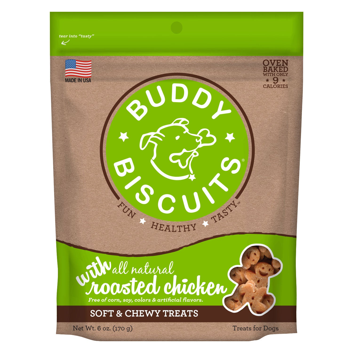 Buddy Biscuits Cs-17300 Original Soft And Chewy Dog Treats Roasted Chicken 6 Ounces